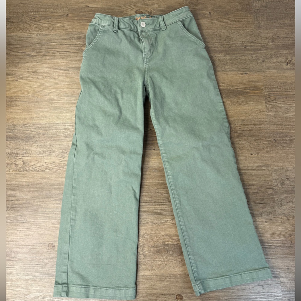 Cat & Jack Girls Sage Green Wide Leg Jeans, size 12 - Picture 5 of 8